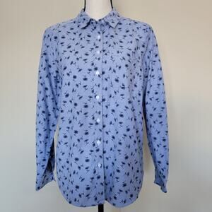EUC Liz Claiborne Women's M Button Front Long Sleeve Collared Shirt Blouse Top